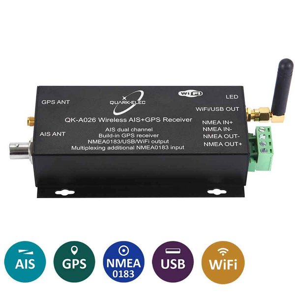 Quark-Elec A026 AIS receiver met NMEA Multiplexer + GPS + WiFi